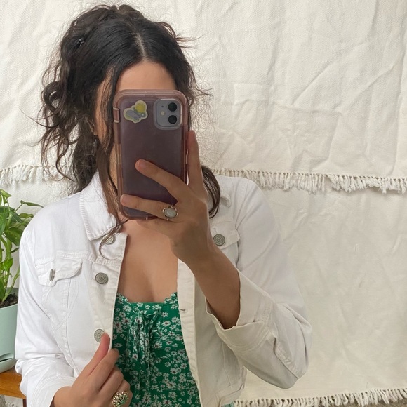 White denim cropped jacket - Picture 5 of 8